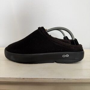 Oofos Black Ooccozies Mules